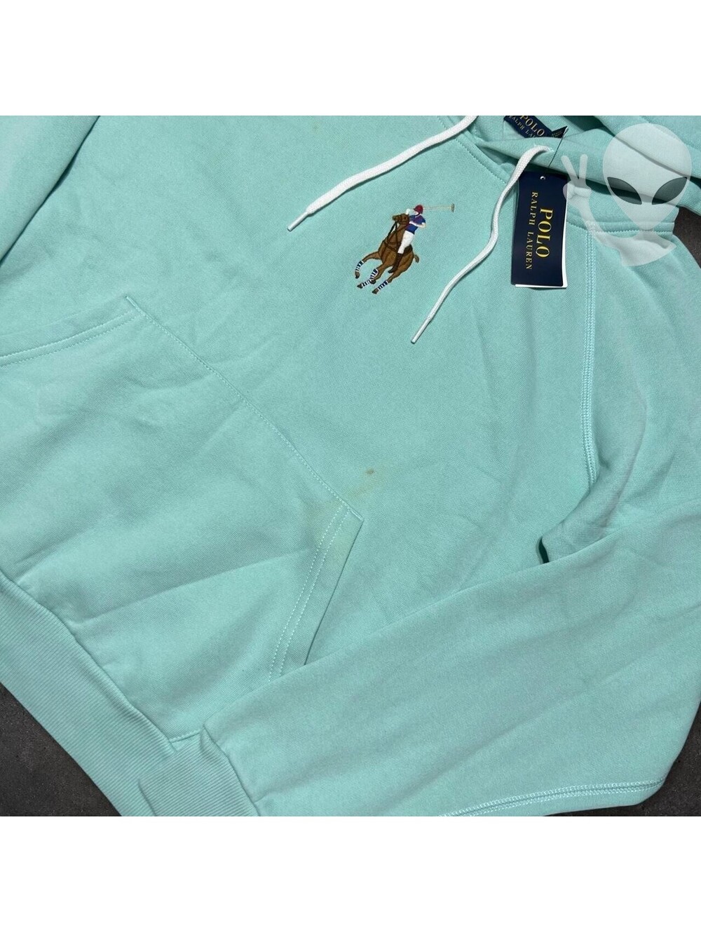 Polo Ralph Lauren Big Pony Hoodie Women's XL Sky Blue with Tags - Picture 3 of 8